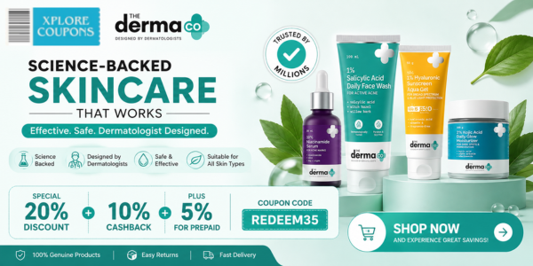 The Derma Co - Coupon Code Banner - Xplorecoupons